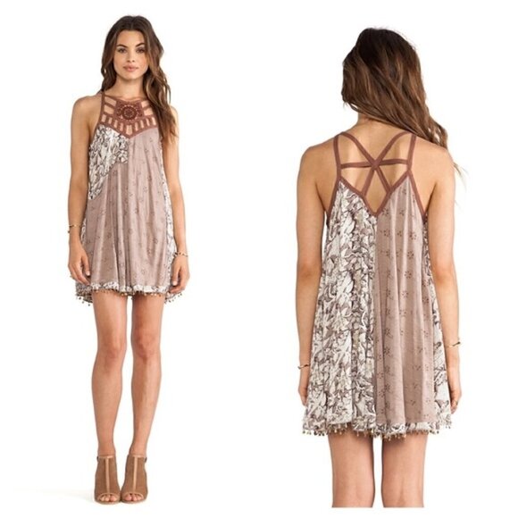 Free People Eyelet Meadow Tunic dDress Top Boho Style Size S - Picture 1 of 7